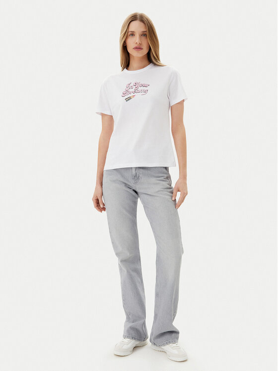 HUGO HUGO T-shirt Damacia_5 50540237 Bijela Regular Fit