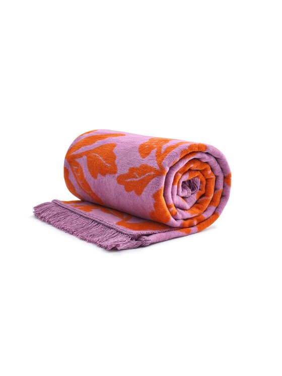 Mumla Mumla Koc Pomarańczowe Kwiaty Kolorowy