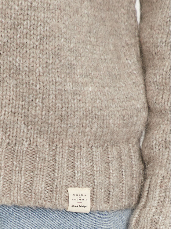 Mustang Mustang Sweter Edmonds 1015481 Beżowy Regular Fit