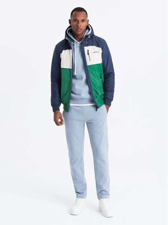Ombre Ombre Kurtka przejściowa OM-JANP-0194 Zielony Regular Fit