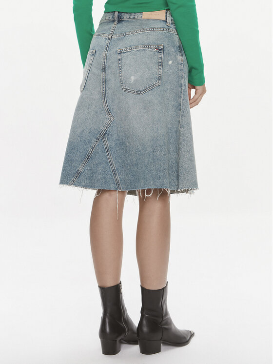 Tommy Hilfiger Tommy Hilfiger Farmer szoknya WW0WW40656 Kék Relaxed Fit