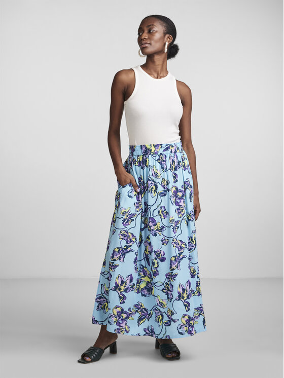 YAS YAS Maxi szoknya 26026340 Kék Regular Fit