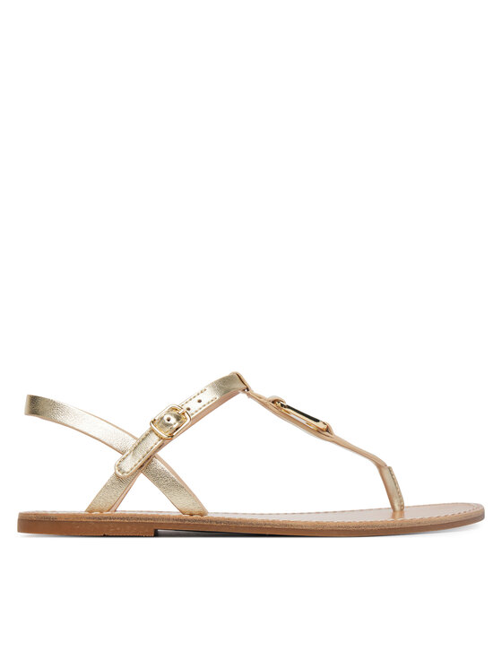 Tommy Hilfiger Tommy Hilfiger Szandál Leather Thong Sandal Gold FW0FW09331 Arany