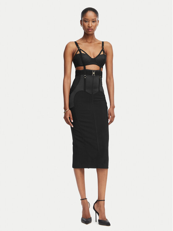 Elisabetta Franchi Elisabetta Franchi Коктейлна рокля AB-881-62E2-V660 Черен Slim Fit