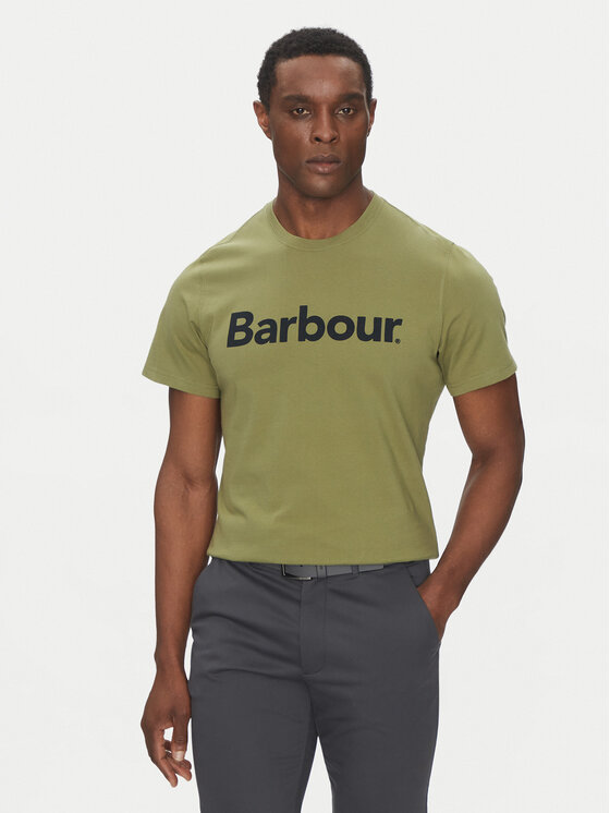 Barbour Męski T-Shirt, rozmiar M, Zielony, Logo MTS0531OL39