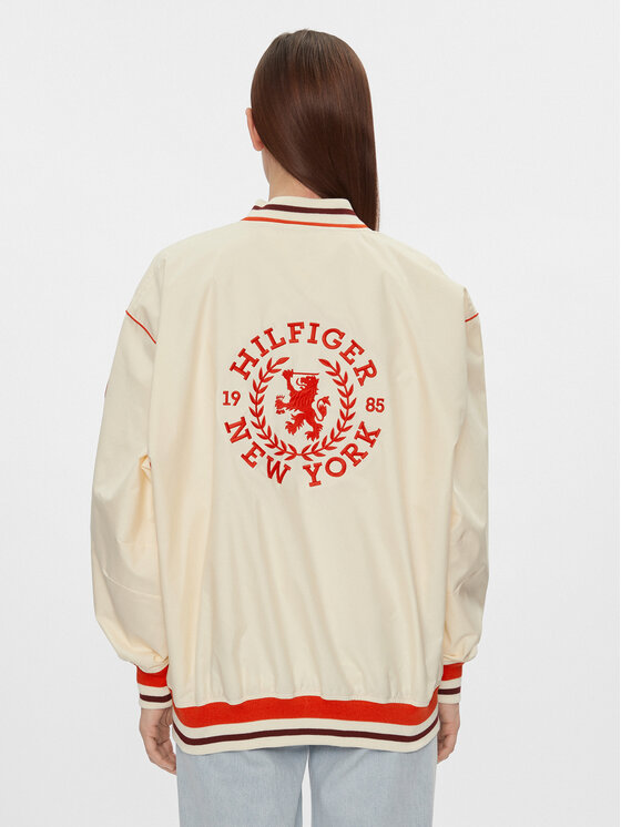 Tommy Hilfiger Tommy Hilfiger Bunda bomber Baseball WW0WW40477 Béžová Oversize