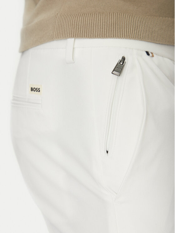BOSS BOSS Pantaloni din material Kaito1_T 50487754 Alb Slim Fit
