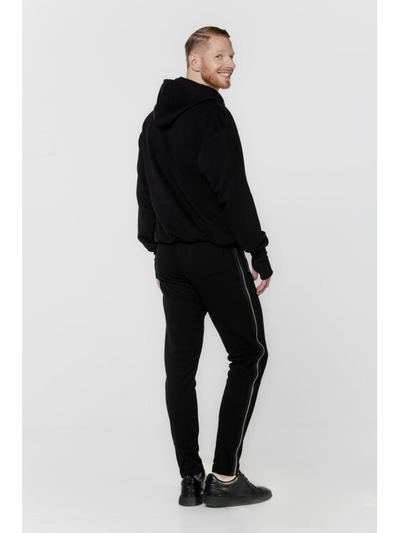 Pilawski Pilawski Bluza BLUZA CZARNA ROZPINANA ZAMKI MĘSKA Czarny Oversize