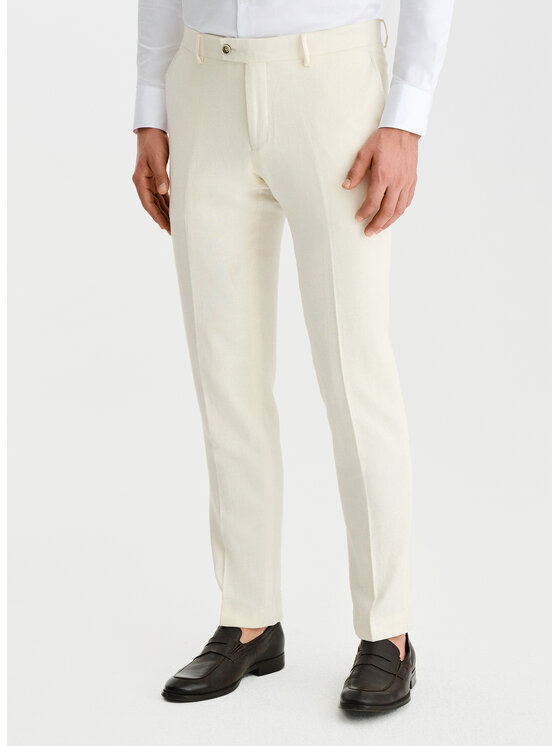 Pako Lorente Pako Lorente Spodnie garniturowe P25SF-6G-015 Beżowy Slim Fit