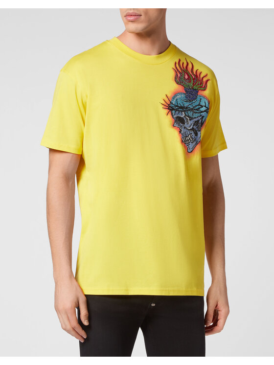 PHILIPP PLEIN PHILIPP PLEIN T-shirt 1885 Giallo Regular Fit