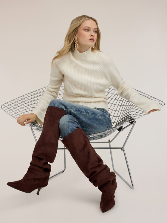 Motivi Motivi Sweter M347E002406N011 Biały Regular Fit
