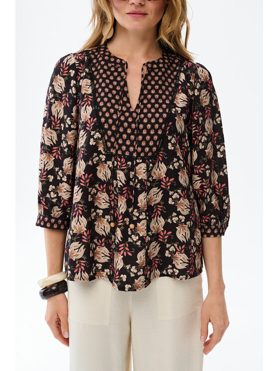 blue shadow blue shadow Bluzka Fani Czarny Regular Fit