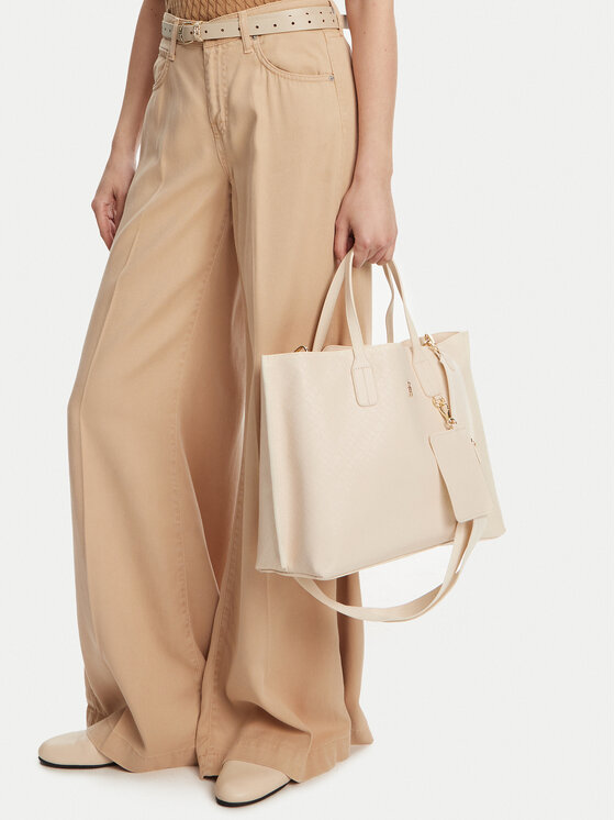 Tommy Hilfiger Tommy Hilfiger Borsetta Th Distinct Satchel Mono AW0AW17174 Beige