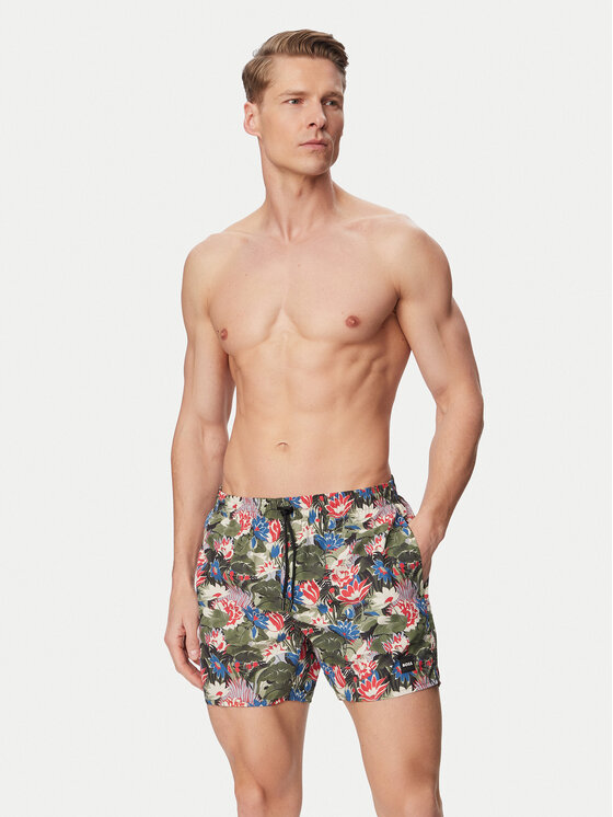 BOSS BOSS Pantaloncini da bagno Piranha 50508844 Verde scuro Regular Fit