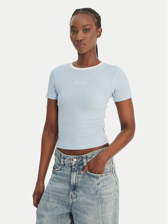 Guess Jeans Guess Jeans T-Shirt W6GPA9 KF641 Błękitny Slim Fit