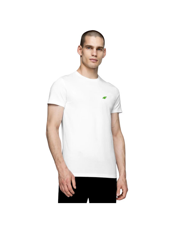 4F 4F Tričko 4FWSS25TTSHM3096-10S Biela Regular Fit