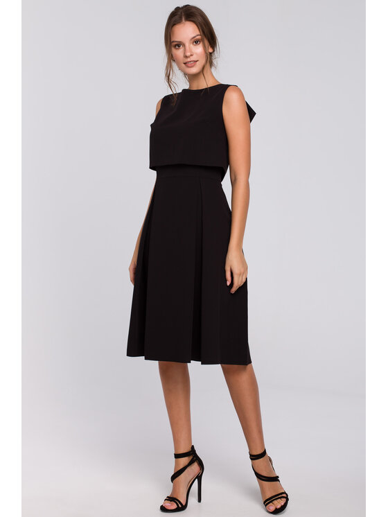 Makover Sukienka elegancka, rozmiar L, Czarna, K005