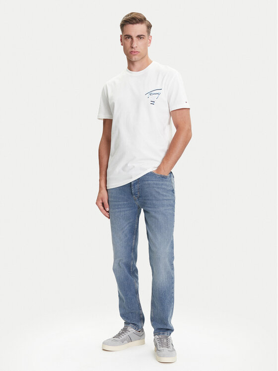 Tommy Jeans Tommy Jeans T-krekls Signature City DM0DM21934 Balts Regular Fit