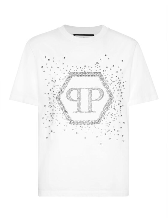 PHILIPP PLEIN PHILIPP PLEIN T-Shirt 23595 Biały Over Fit