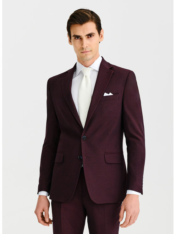 Pako Lorente Pako Lorente Marynarka P25SF-3G-035 Bordowy Super Slim Fit