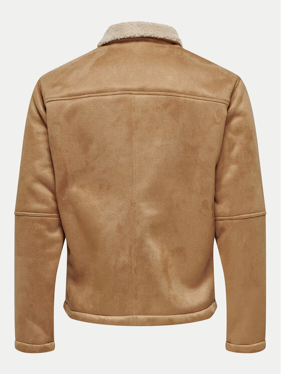 Only & Sons Only & Sons Kurtka z imitacji skóry 22026162 Beżowy Regular Fit