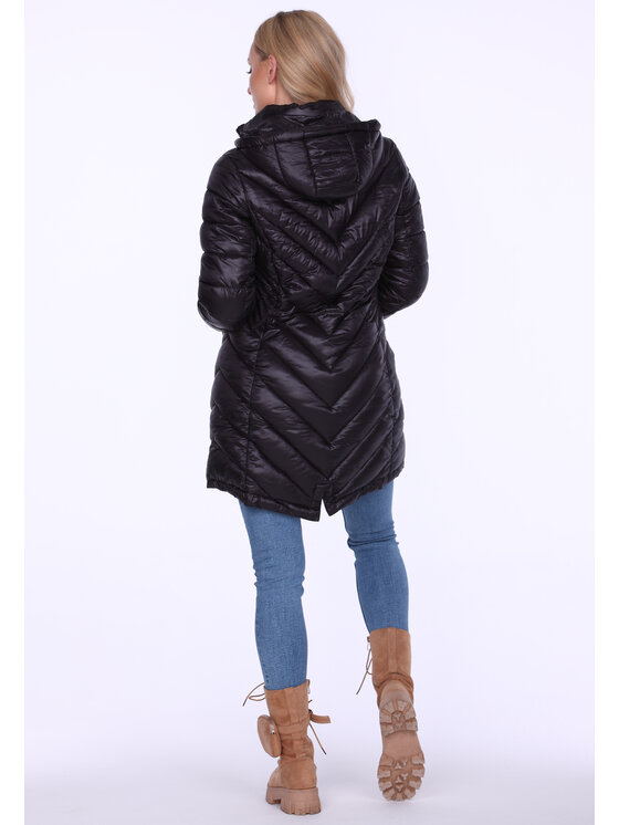 Perso Perso Kurtka przejściowa pikowana przejściowa Czarny Slim Fit