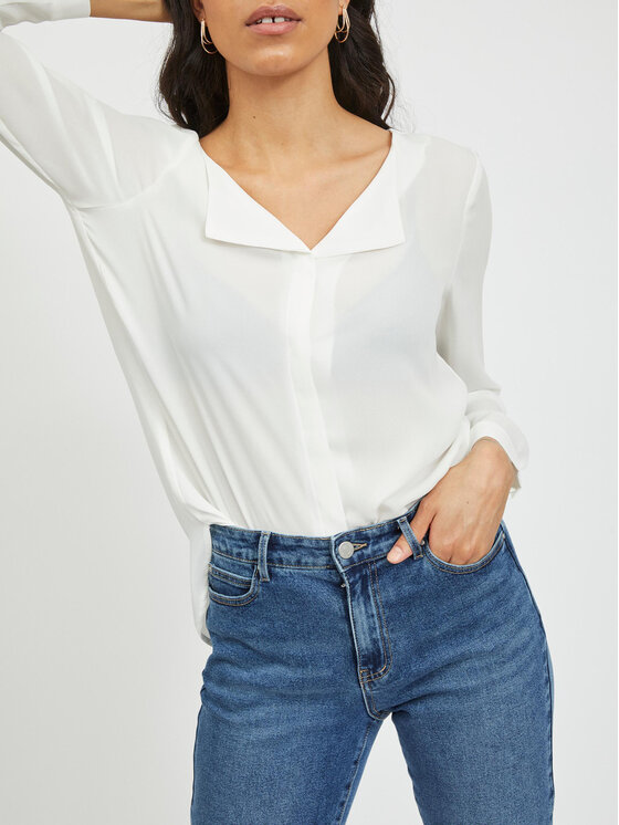 Vila Vila Srajca Lucy 14044253 Bela Relaxed Fit