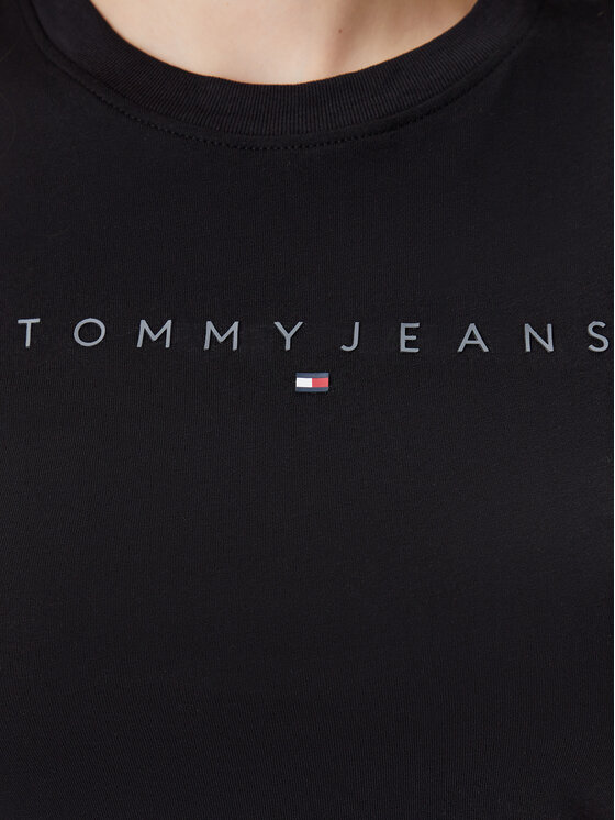 Tommy Jeans Tommy Jeans Tricou Tonal Linear DW0DW20315 Negru Slim Fit