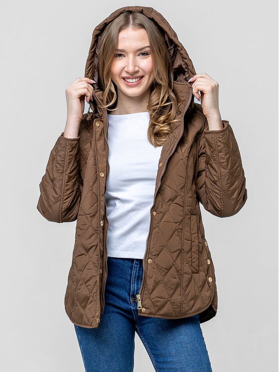 Perso Perso Prechodná bunda BLE268018F Hnedá Regular Fit