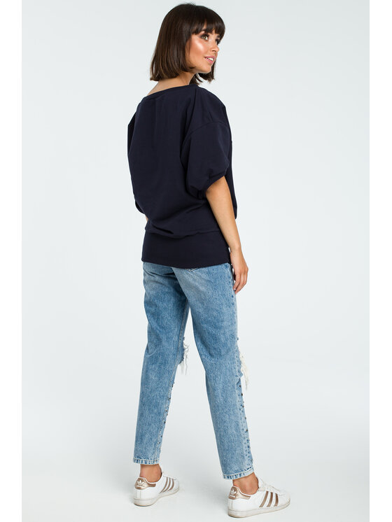 BeWear BeWear Felpa B079 Blu scuro Baggy Fit