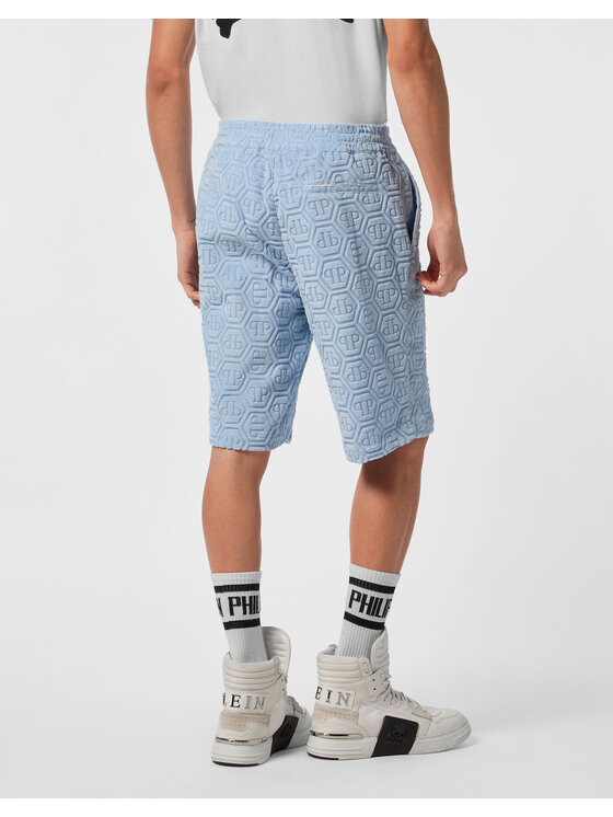 PHILIPP PLEIN PHILIPP PLEIN Pantaloncini di tessuto 24355 Azzurro chiaro Regular Fit