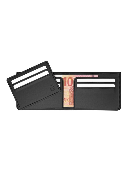 James Hawk James Hawk Mały Portfel Męski Męski skórzany portfel slim z RFID Czarny