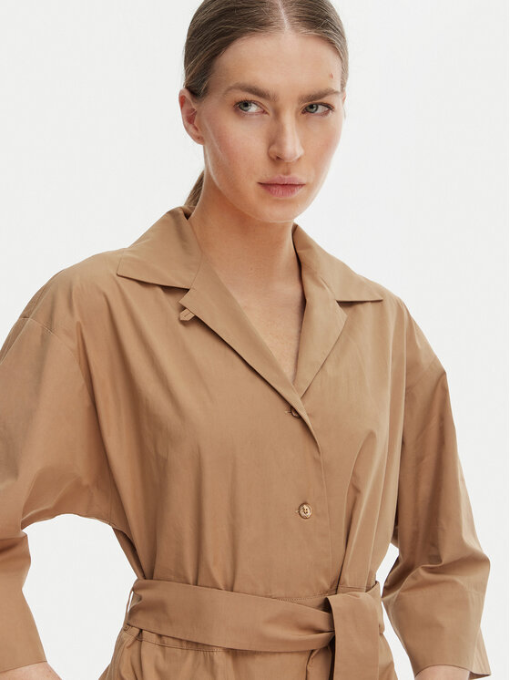 Weekend Max Mara Weekend Max Mara Srajčna obleka Padana 2615221062 Rjava Regular Fit