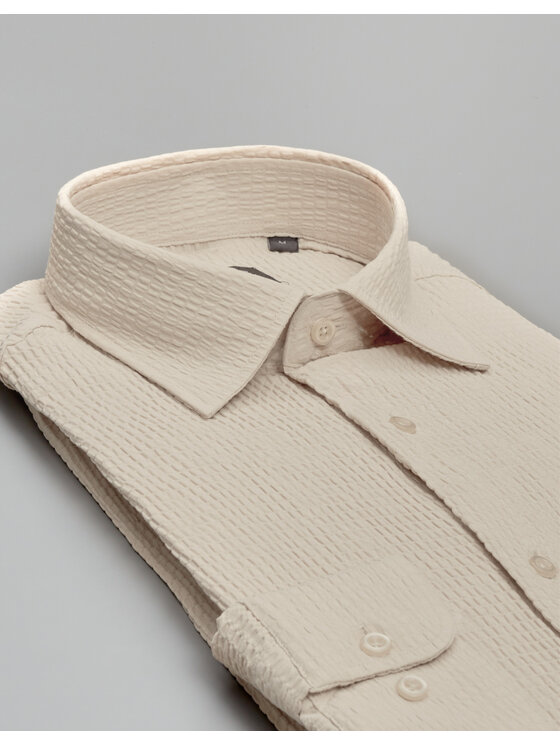Borgio Borgio Koszula gonzaga 00581 Beżowy Slim Fit