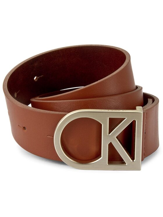 Calvin Klein Damengürtel Ck Logo Belt K60K602141 75 Braun | Synthetikgürtel