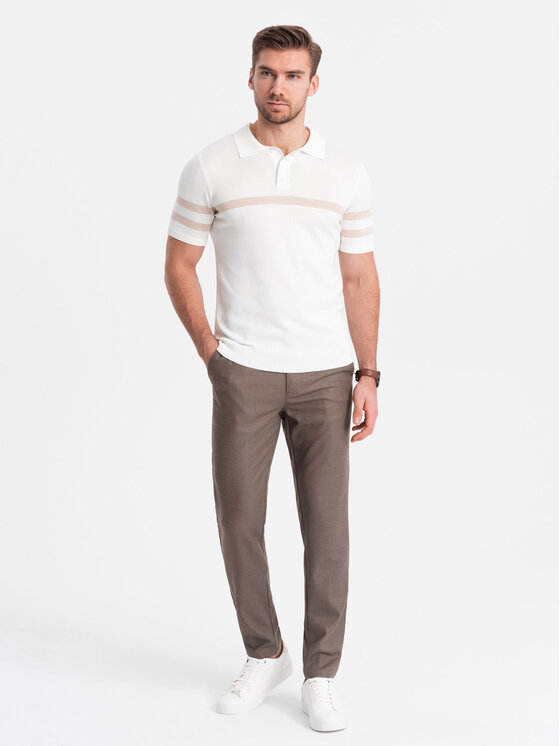 Ombre Ombre Chino kalhoty OM-PACP-0182 Béžová Slim Fit
