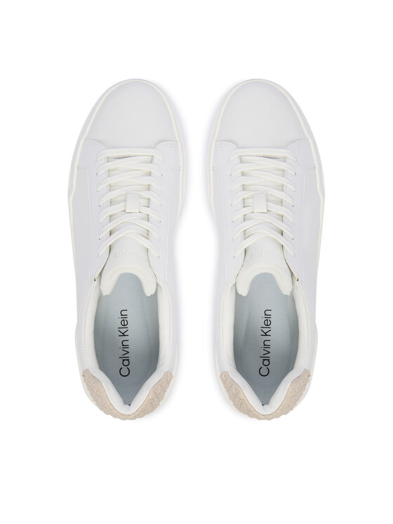 Calvin Klein Calvin Klein Sneakersy Chunky Cupsole Laceup Lth Bt Aop HM0HM02070 Biały