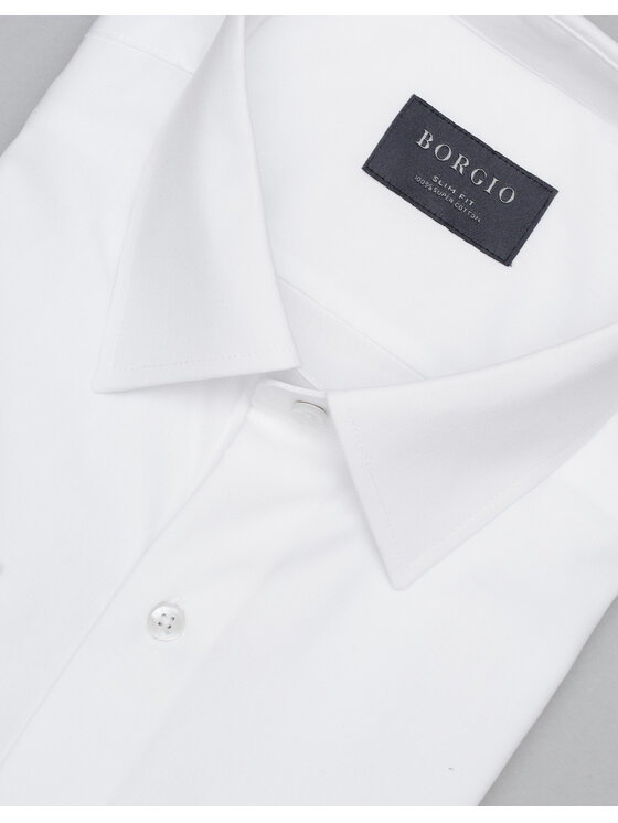 Borgio Borgio Koszula lavello Biały Slim Fit
