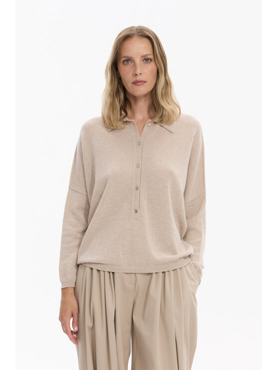 Deni Cler Milano Deni Cler Milano Sweter T-DC-S483-F5-90-13-1 Beżowy Regular Fit