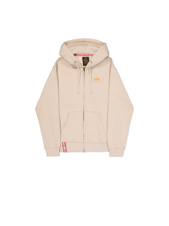 Alpha Industries Alpha Industries Bluza Basic Small Logo Zip Hoodie Beżowy Regular Fit