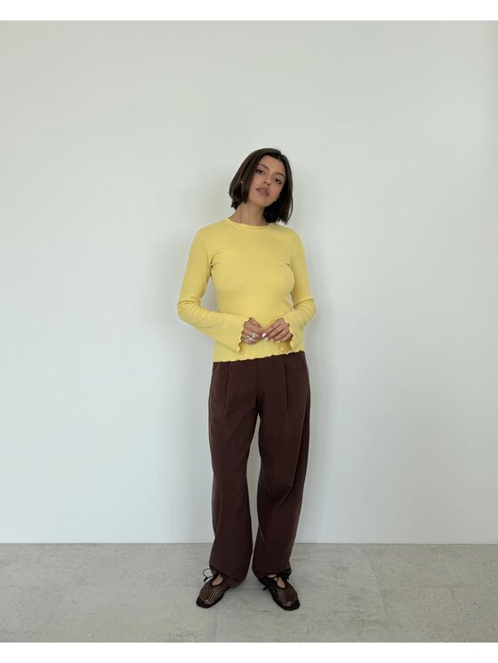 Le Songe Le Songe Longsleeve ELLA Żółty Basic Fit