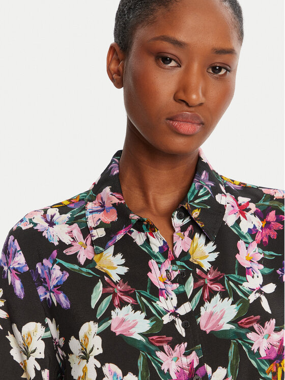 Desigual Desigual Haljina košulja Camisero Acrilica 25WWVW11 Crna Regular Fit