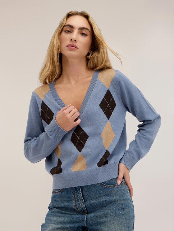 Motivi Motivi Sweter M409W004122N0R4 Turkusowy Regular Fit