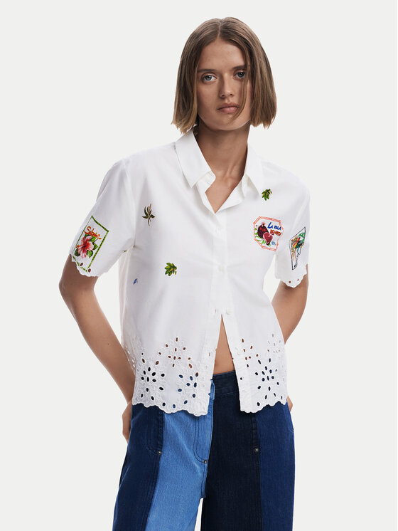 Desigual Desigual Cămașă Afrodita 25SWCW17 Alb Regular Fit