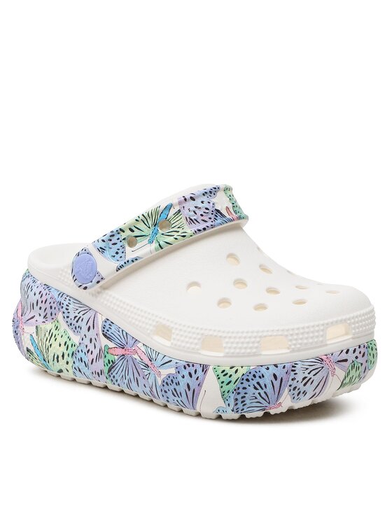 Crocs Crocs Šlepetės Classic Cutie Butterfly Clog K 208298 Balta