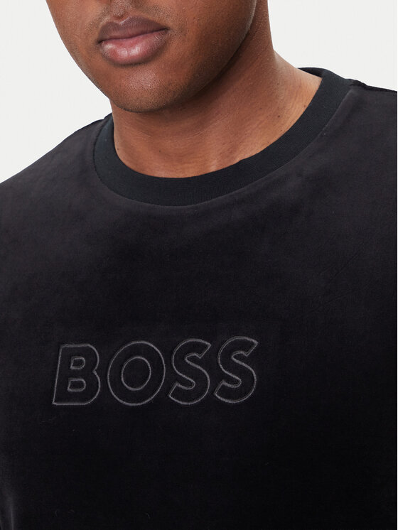 BOSS BOSS Mikina Velour 50550636 Černá Regular Fit