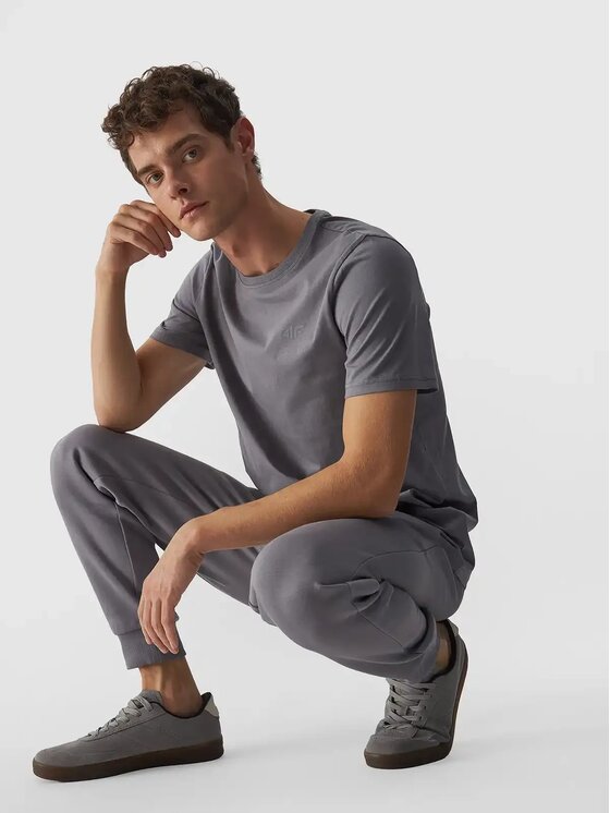 4F 4F T-Shirt 4FWMM00TTSHM1843-25S Szary Regular Fit