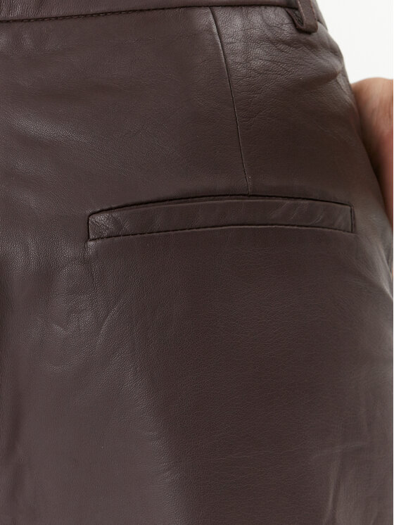 Gestuz Gestuz Ledershorts 10908177 Braun Slim Fit