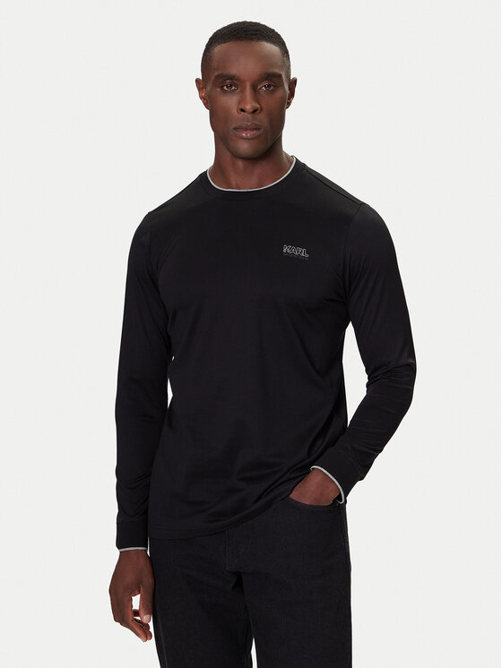 KARL LAGERFELD KARL LAGERFELD Hosszú ujjú 755001 554200 Fekete Regular Fit