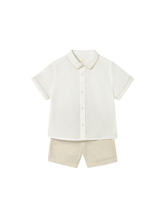 Mayoral Mayoral Set Hemd und Stoffshorts 1225 Beige Regular Fit